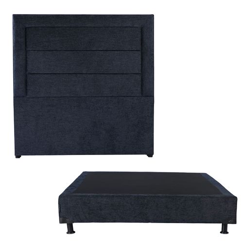 Cabecera Queen Size Dicasa Blend Azul + Box Dicasa Niza CZD