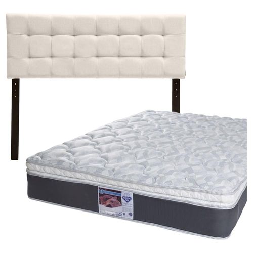 Cabecera Queen Size Dicasa Catania Beige + Colchón Spring A Marte CZD