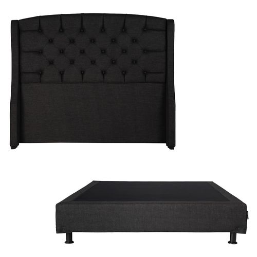 Cabecera Individual Dicasa Sitka Negro + Box Dicasa Belu CZD