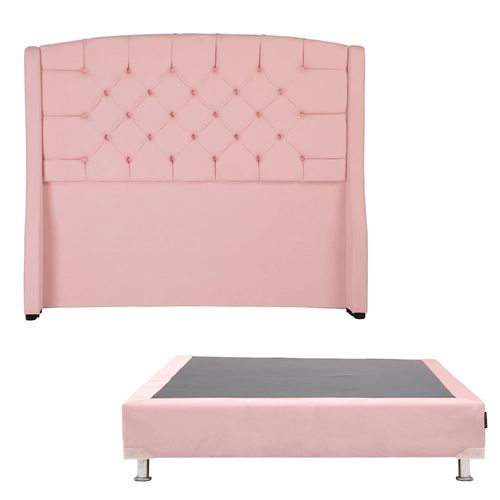 Cabecera Matrimonial Dicasa Sitka Pink + Box Dicasa Pink CZD