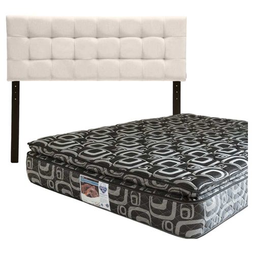 Cabecera Queen Size Dicasa Catania Beige + Colchón Spring A Morgan CZD