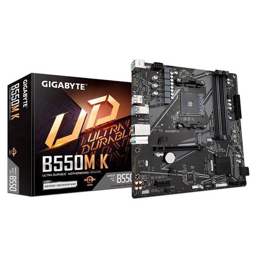 T. Madre Gigabyte B550M K, Chipset AMD B550, Soporta AMD Ryzen 3ra