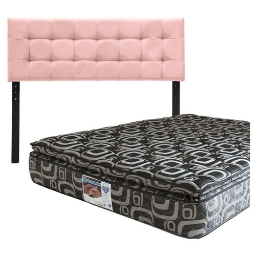Cabecera Queen Size Dicasa Catania Rosa + Colchón Spring Morgan RGH