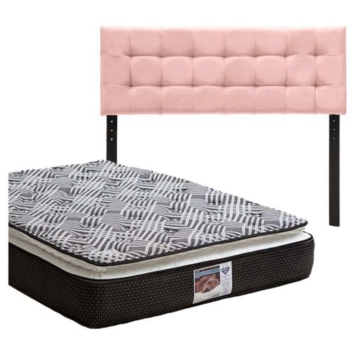 Cabecera Queen Size Dicasa Catania Rosa + Colchón Spring A Omega CZD