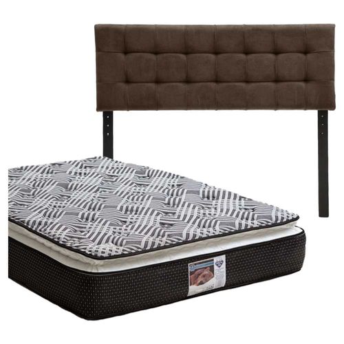 Cabecera Queen Size Dicasa Catania Café + Colchón Spring A Omega CZD