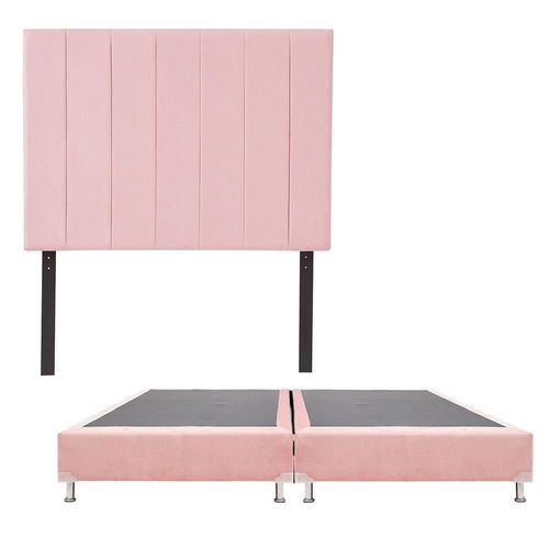 Cabecera King Size Argos + Box Dicasa Rosa