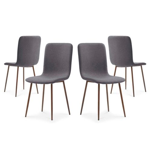 Set de 4 Sillas  Color Gris Obscuro.
