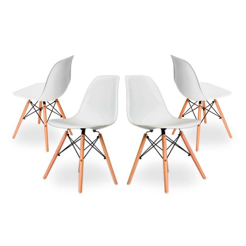 Set de 4 Sillas para Comedor Blanco