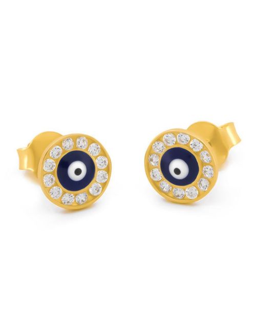 Aretes Ojo Turco 0.7 cm Oro Sólido 14k