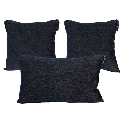 Set de 3 Cojines Decorativos Dicasa 2 AlfaOne +1 DeltaOne Niz Azul RGH