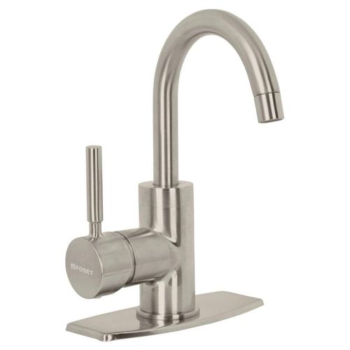 Monomando corto para lavabo, satín, Foset