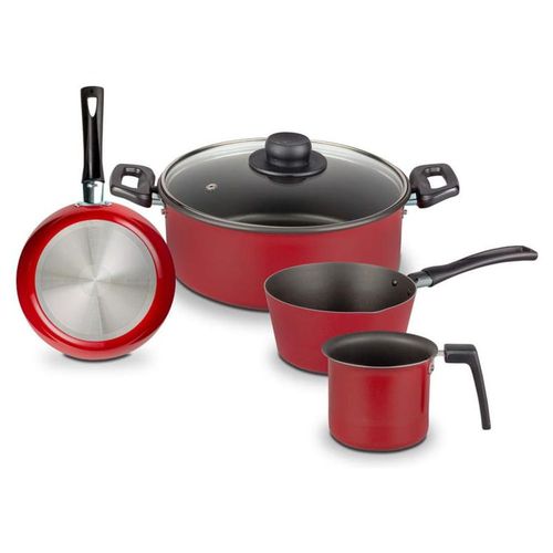 Batería de Cocina Casamoda de 5 Piezas de Aluminio Color Rojo