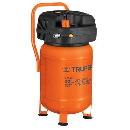 Compresor libre de aceite compacto TRUPER 30L COMP30S naranja
