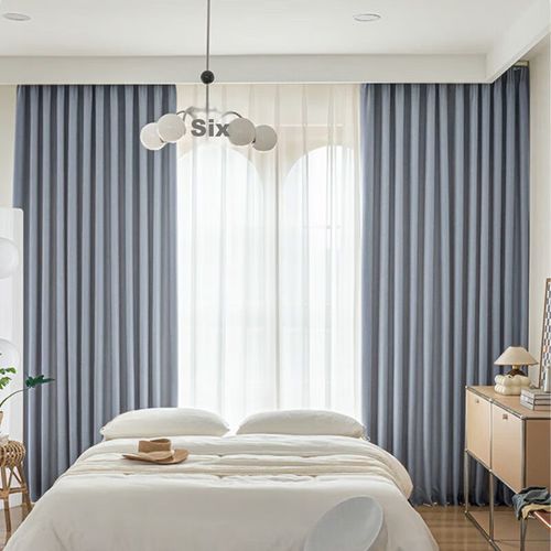 Cortina Opaca Antibacterian Azul 180x250