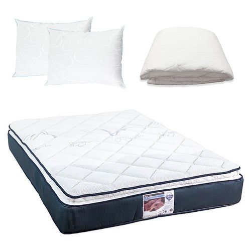 Colchón Queen Size Spring Air Mónaco + Protector + 2 Almohadas CZD