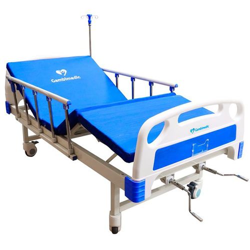 Gambimedic Cama De Hospital Manual De Lujo Dos Manivelas Barandal Portasuero Soporta Hasta 260kg Ideal Cama Hospitalaria Para Casa Colchon Portasuero