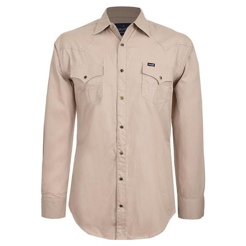 Camisa Vaquera Wrangler Hombre Manga Larga N02 Caqui
