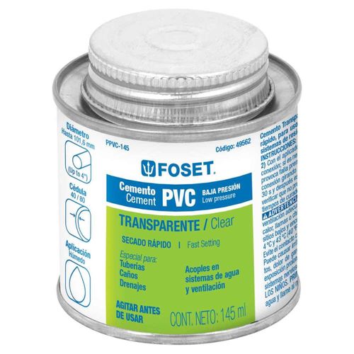 Pegamento Para Pvc Bote 145 Ml Foset