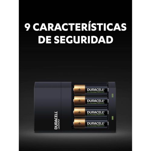 Cargador de Pilas Duracell para AA Y AAA, Inlcuye 4 pilas AA de 2500 mAh