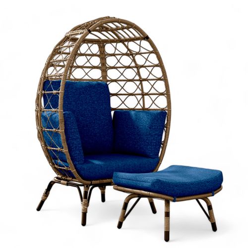 Silla Ilios Innova para Exterior de Mimbre - Azul