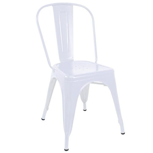 Silla Tolix Metal Vintage Minimalista Moderna Comedor Hogar blanco