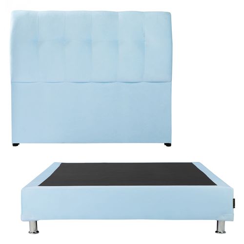 Cabecera Matrimonial Dicasa Nube Azul Cielo + Box Dicasa CZD