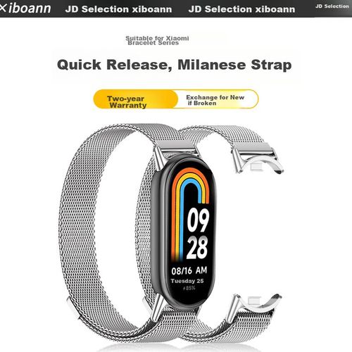 Correa Milanesa Iboann Metal para Xiaomi Mi Band 8 Plata