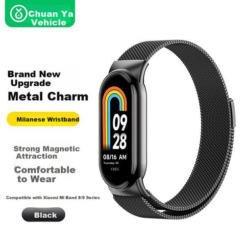Correa Milanesa BIAZE para Xiaomi Mi Band 8/9 Negra