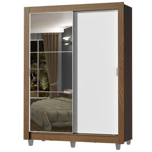 Ropero Closet Madesa Dallas 2 Puertas 1 Espejo y Pies MB 01