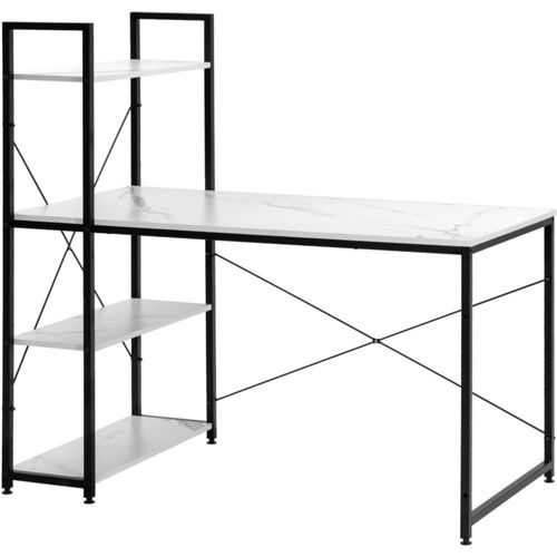 Escritorio Minimalista Metal Hogar, Trabajo y Oficina Repisas Blanco Houzer