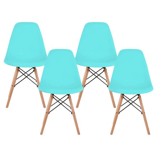 Set de 4 Sillas Tipo Eames Minimalistas Colores Hogar Oficina