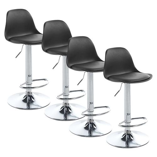 SET DE 4 BANCOS TIPO EAMES COLOR NEGRO