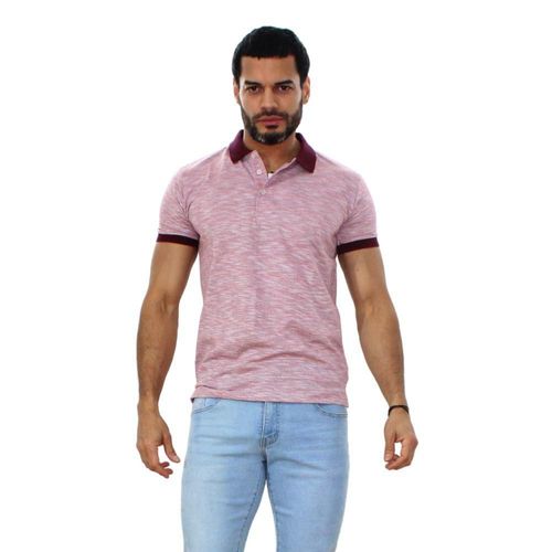 PLAYERA POLO VINO JASPEADO CUELLO VINO