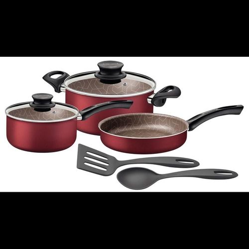 BATERIA COCINA TRAMONTINA PARIS 7 PIEZAS CON UTENSILIOS