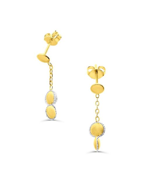 Aretes De Oro Amarillo Y Blanco 14K