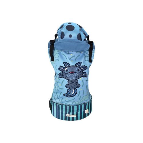 Portabebé ergonómico nukú Gabardina La Rebozería bebé Rebojolote azul