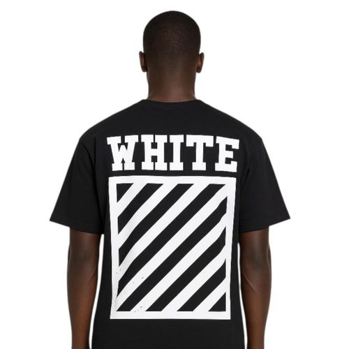 Playera Off White Negra Panal