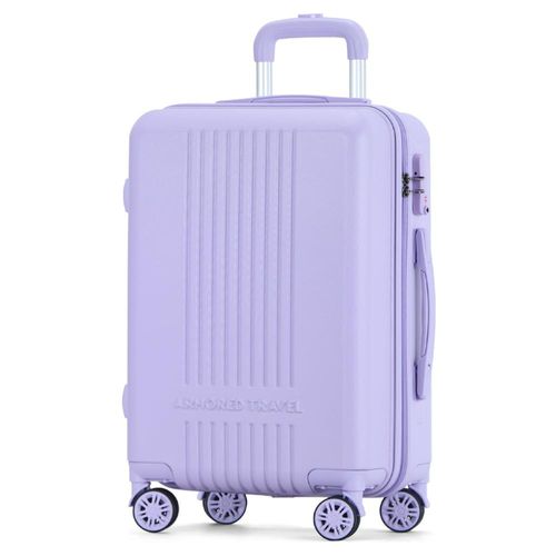 Maleta De Viaje Rígida Carry On De Mano Cabina Color Lila 20 Pulgadas