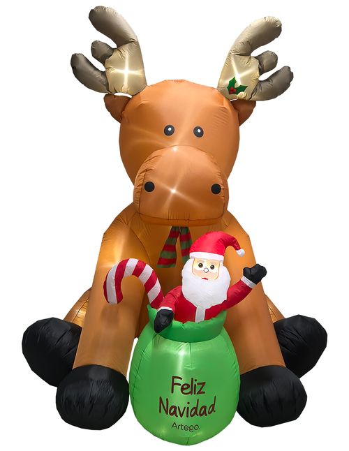 Inflable de Navidad venado reno de santa gigante de 2.5m de alto Artego