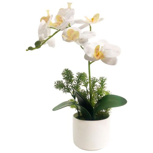 Planta artificial moderna con maceta decorativa Real Style Orquídea Compacta Pack de 2 unidades de 40cm de alto Artego