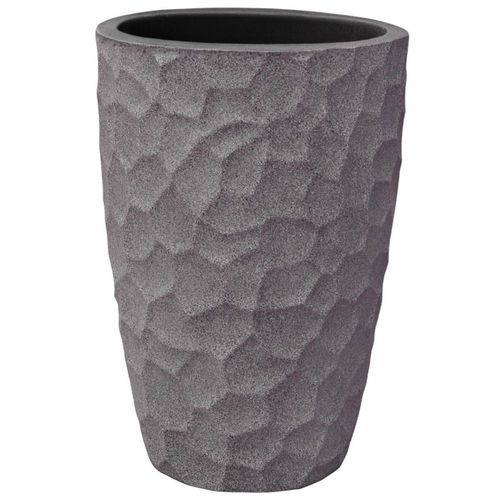 Maceta moderna para exteriores cónica grande 76 cm de alto color Gris Stone PENTA de Polietileno ultra ligera Artego Japi Hecho en Brasil