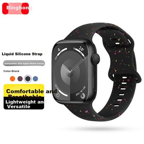 Banda de silicona BINGHONG para Apple Watch, hebilla 8, negra, 42/44/45/49mm.