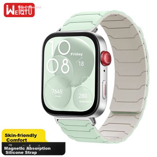 Banda magnética WEIQIANTU para Huawei WATCH FIT3, 20mm, verde menta