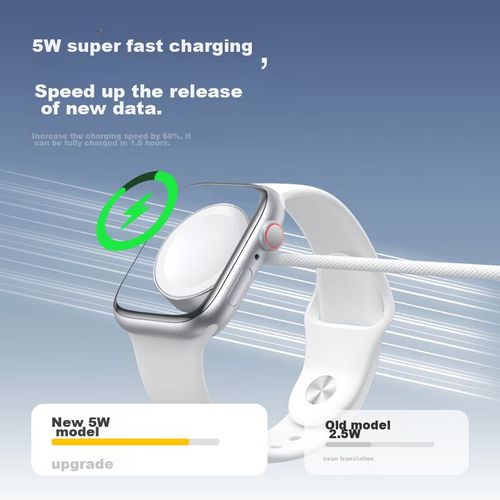 Cable de carga rápida W&P para Apple Watch Ultra 2/S10/9/8/7, 1m, trenzado, USB-C