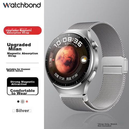 Correa de acero inoxidable WATCHBOND para Huawei Watch 4 Pro, malla magnética, negro