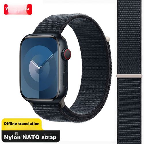 Banda de nylon WEIQIANTU para Apple Watch S10/9/8, 42/44/45/49mm, color Negro