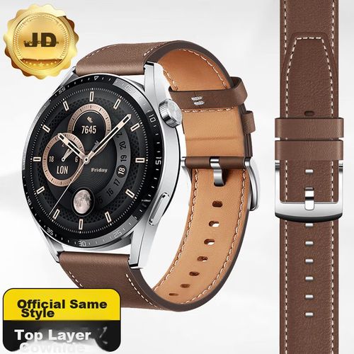 Correa de cuero MASHI para Huawei Watch GT/Pro, 22 mm, marrón