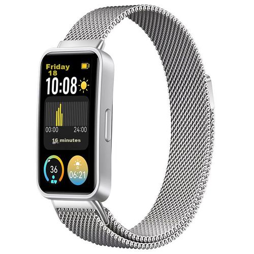 Correa de metal BHO para Huawei Band 9/8, milanesa, plata