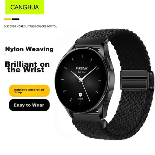 Correa de nylon magnética CangHua para reloj Xiaomi S4/S3/S1/S2, negra