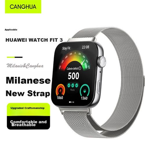 Correa Milán CangHua para Huawei Watch FIT3, acero inoxidable, 225mm